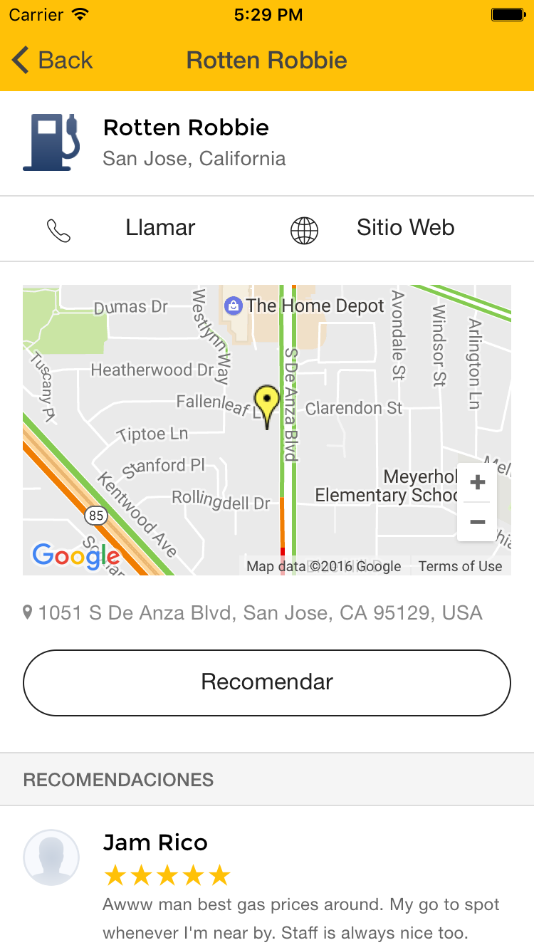 Pantalla Gasolineras Ridee